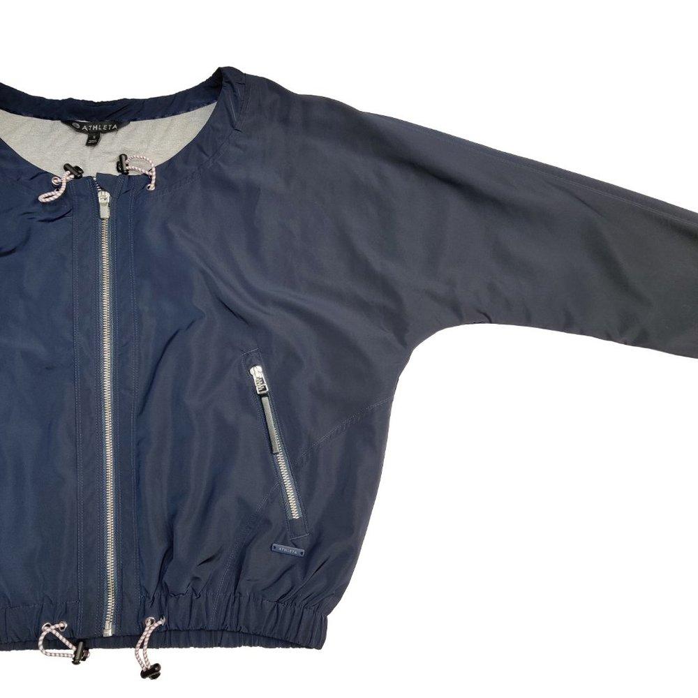 ATHLETA $128 Chill Bomber Jacket Navy Blue Small - Picture 2 of 12